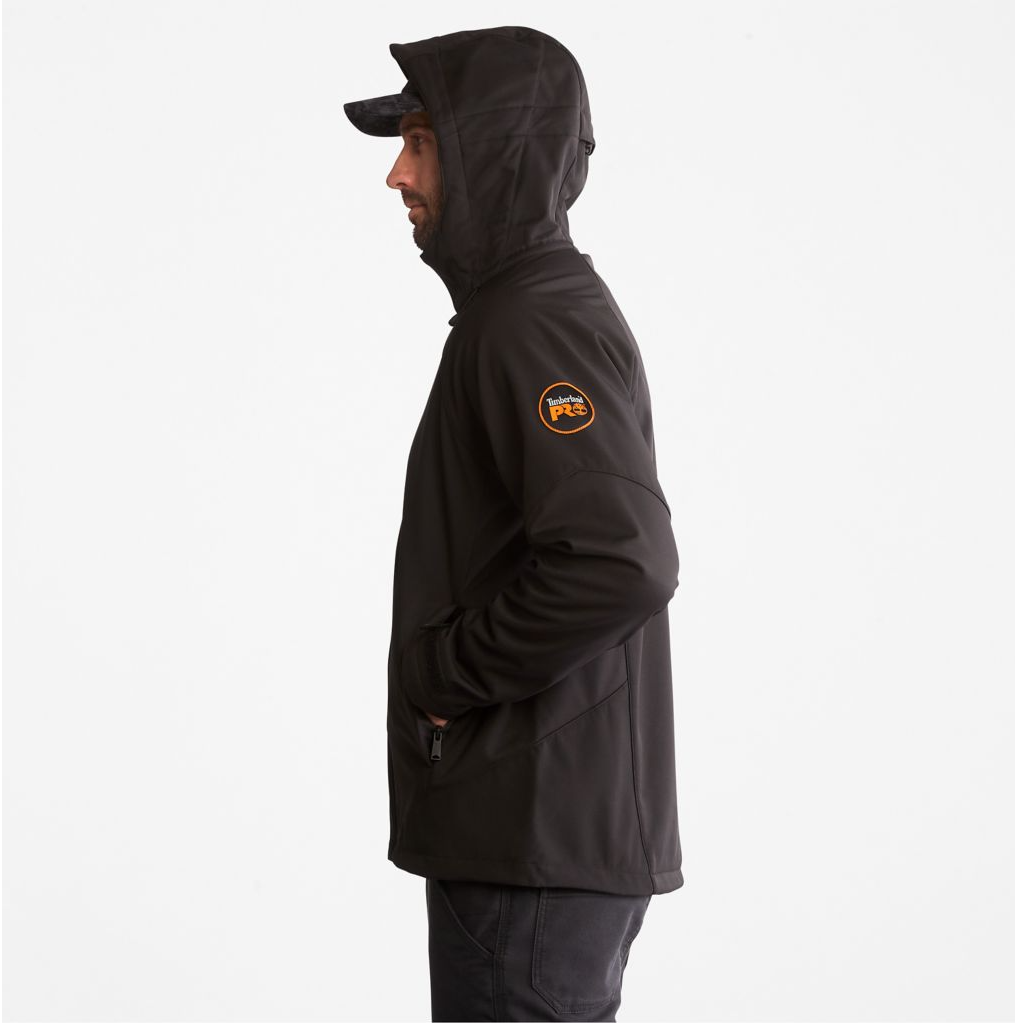 Timberland Pro Men's Powerzip Hooded Softshell Jacket Black Chaar