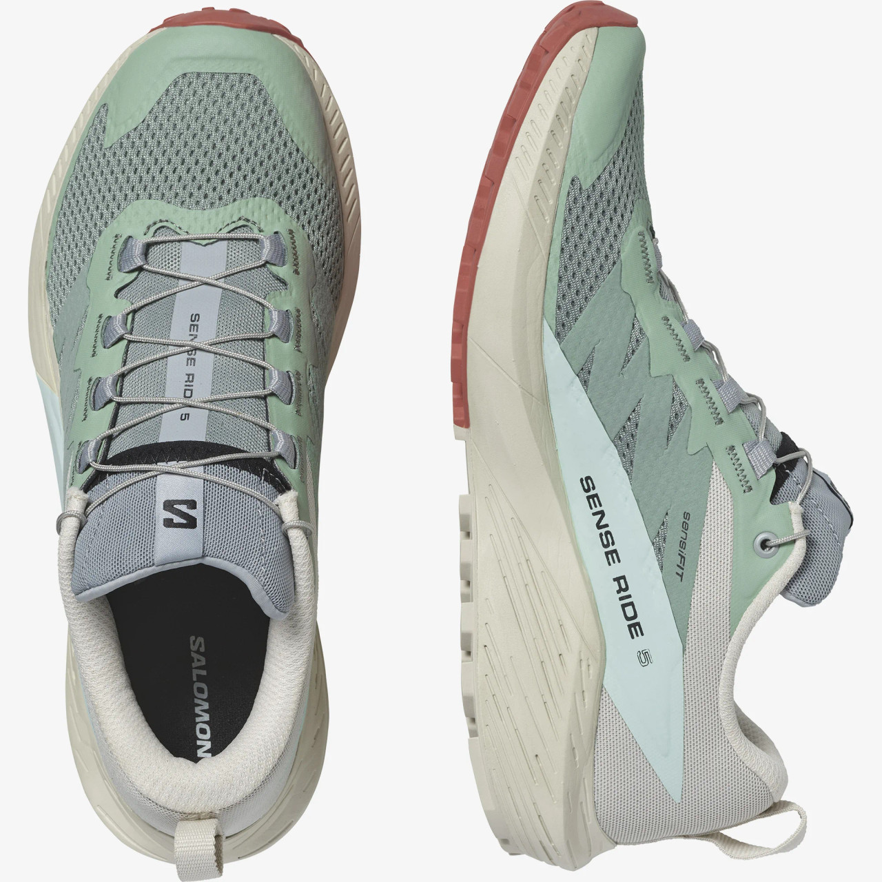 Salomon Women's Sense Ride 5 Trail Running Shoes - Lily Pad/Rainy
