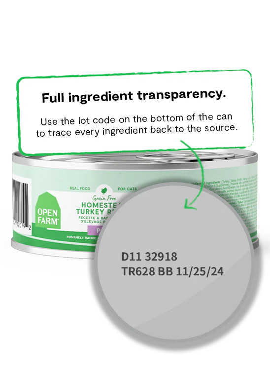 Open Farm Homestead Turkey Pate Canned Cat Food Chaar