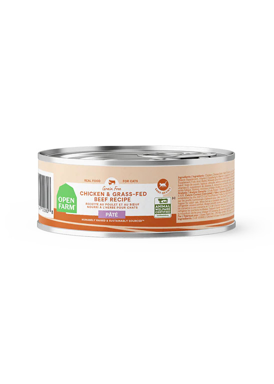 Open Farm Chicken & GrassFed Beef Pate Canned Cat Food Chaar