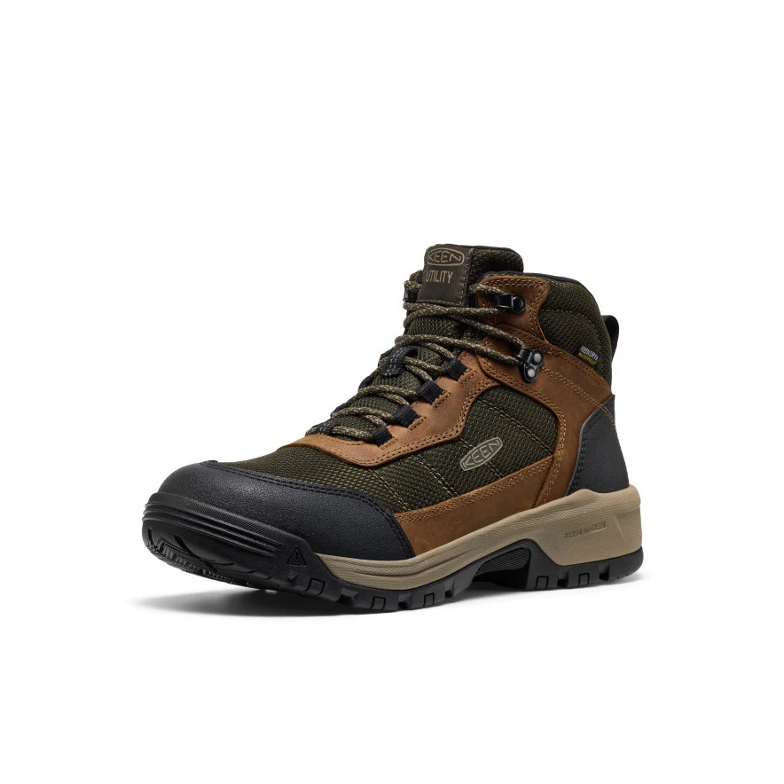 Keen Men's Skokie Waterproof Work Boot Soft Toe - Forest Night
