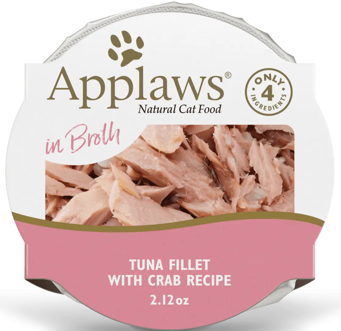Applaws Natural Wet Tuna Fillet with Crab in Broth 2.12oz Pot Chaar