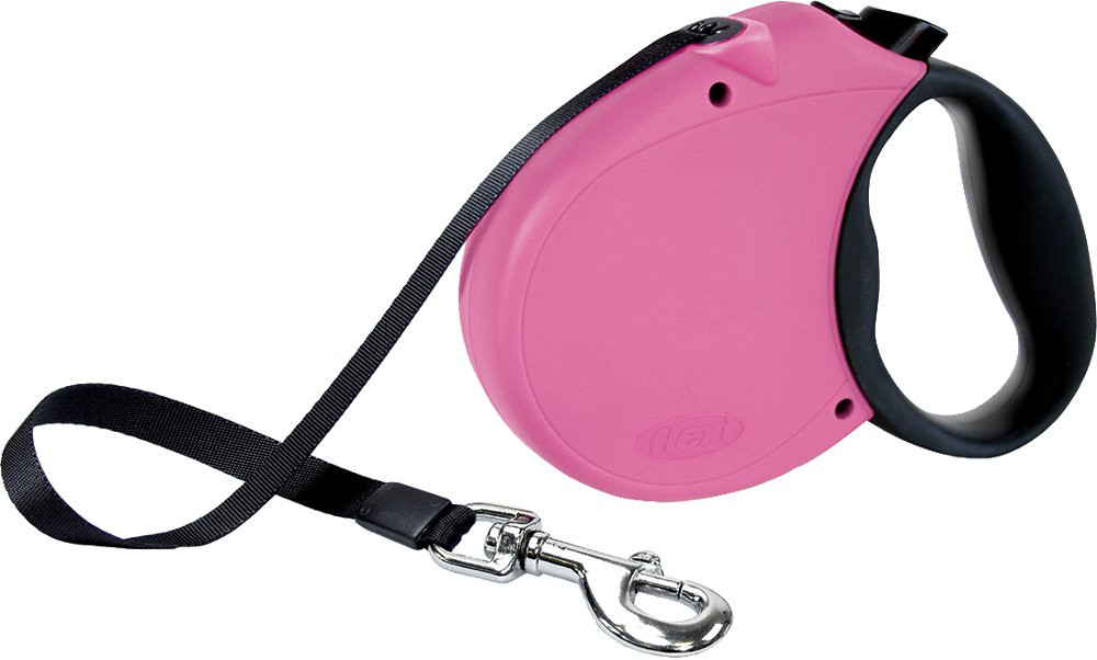 pink extendable dog lead