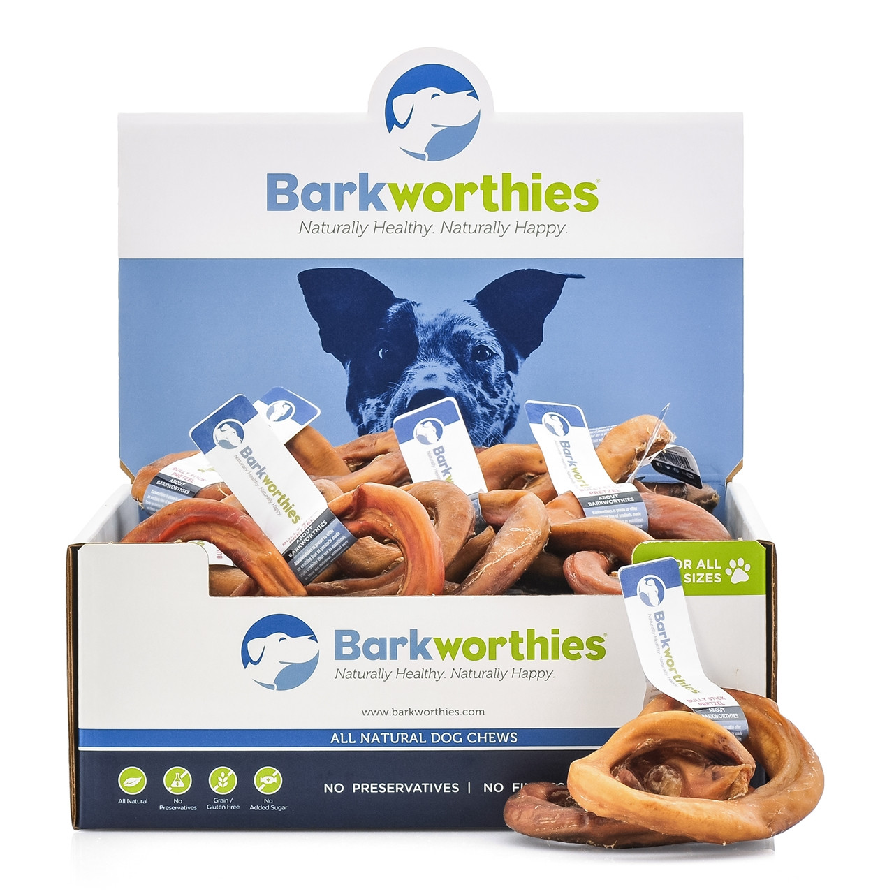 Barkworthies Bully Stick Pretzel Dog Treat Chaar