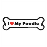 Imagine This! "I Love My Poodle" Bone Shaped Magnet