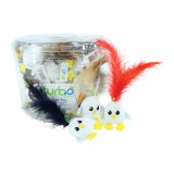 Coastal Turbo Chicken Egg With Feathers Cat Toy