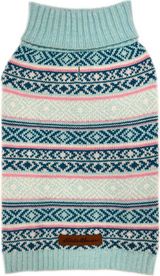 Petrageous Eddie Bauer Camano Fair Isle Sweater - Aqua/Pink Petrageous Eddie Bauer Camano Fair Isle Sweater - Aqua/Pink