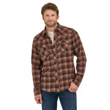 Wrangler Men's Retro Flannel Long Sleeve Snap Shirt - Brown