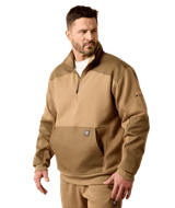 Ariat Men's Rebar Workman DuraCanvas 1/4 Zip Sweatshirt - Field Khaki