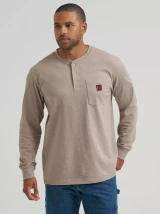 Wrangler Men's Riggs Workwear Relaxed Henley - Oatmeal Heather