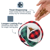 Tall Tails Plaid Ball Plush Puzzle Dog Toy