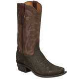 Lucchese Men's Carl Sanded Shark Skin in Chocolate