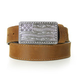American Flag Buckle Tan Belt American Flag Buckle Tan Belt