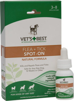 Vet's Best Flea and Tick Spot-On for Dogs .6 oz