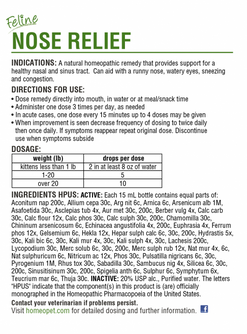 Homeopet Cat Nose Relief 15mL