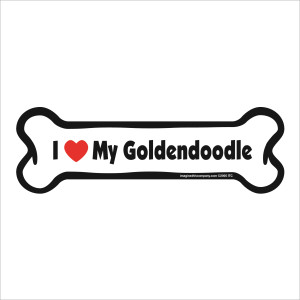 Imagine This! "I Love My Golden Doodle" Bone Shaped Magnet