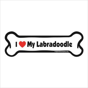 Imagine This! "I Love My Labradoodle" Bone Shaped Magnet