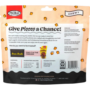Primal "Give Pieces A Chance" Beef Jerky Dog Treat 4oz