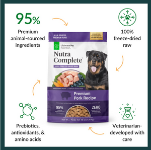 Ultimate Pet Nutrition Nutra Complete Freeze Dried Pork Dog Food