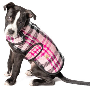 Chilly Dog Pink Plaid Blanket Dog Coat