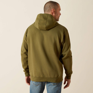Ariat Men's Ariat Embossed Logo Hoodie - Winter Moss
