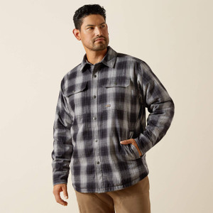 Ariat Men's Rebar Flannel Insulated Shirt Jacket - Black Ariat Men's Rebar Flannel Insulated Shirt Jacket - Black