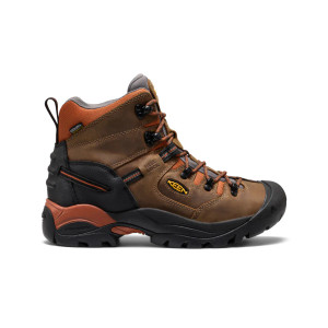 Keen Men's Pittsburgh Energy 6" Waterproof Boot Soft Toe - Cascade Brown/Black