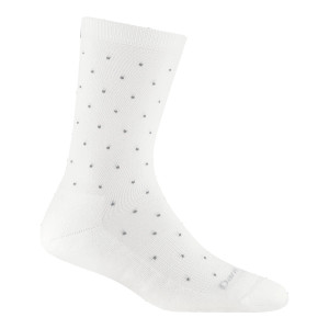 Darn Tough Women's Pin Drop Crew Lightweight Lifestyle Socks - White