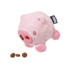 Bark Super Chewer Hambone Pig Pink Rubber Dog Toy