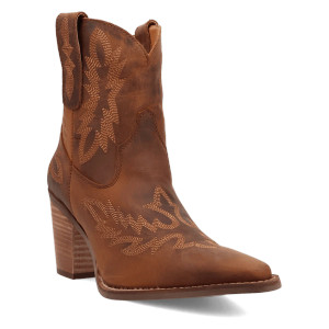 Dingo Women's Rocky Top Snip Toe Leather Bootie - Brown