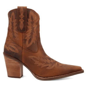Dingo Women's Rocky Top Snip Toe Leather Bootie - Brown