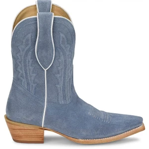 Tony Lama Women's Lea 9" Suede Snip Toe Boot - Cornflower
