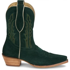 Tony Lama Women's Lea 9" Suede Snip Toe Boot - Emerald