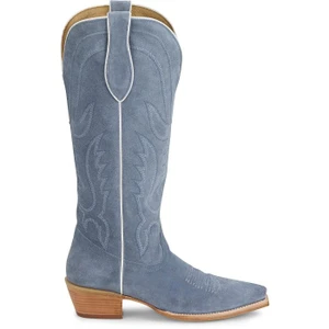 Tony Lama Women's Liz 15" Suede Snip Toe Boot - Cornflower