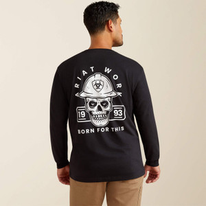 Ariat Men's Rebar Cotton Strong Hardhead Long Sleeve T-Shirt - Black