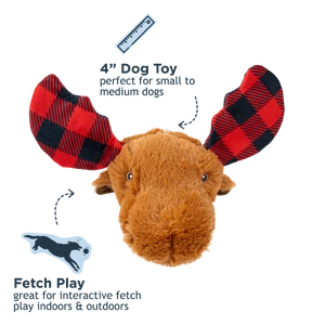 Tall Tails 2-in-1 Red Antler Moose Holiday Fetch Ball Dog Toy