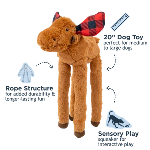 Tall Tails Moose Rope Body Dog Toy