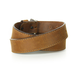 American Flag Buckle Tan Belt