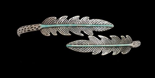 Silver Strike Women's Silver & Turquoise Feather Bracelet