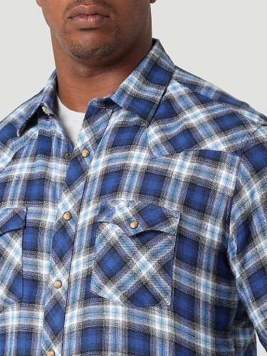 Wrangler Men's Retro Flannel Modern Fit - Blue - Chaar