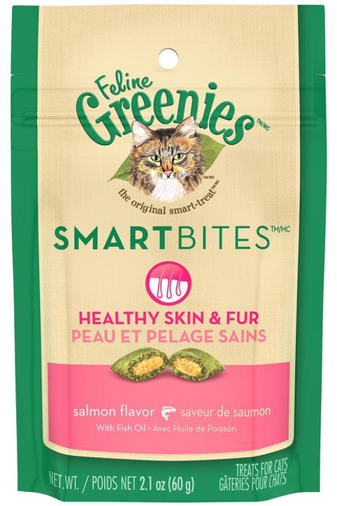 Smartbites Salmon Cat Treats for Skin & Coat 2.1 oz