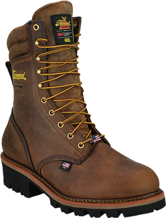 Thorogood Men's USA Logger 9" Waterproof Safety Toe Insulated Boot - Brown Thorogood Men's USA Logger 9" Waterproof Safety Toe Insulated Boot - Brown