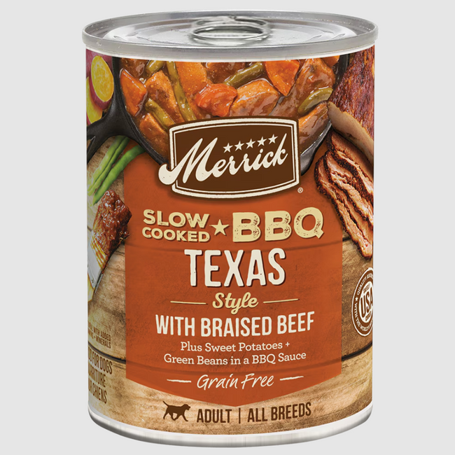 Merrick Slow-Cooked BBQ Texas Style with Braised Beef Canned Dog Food