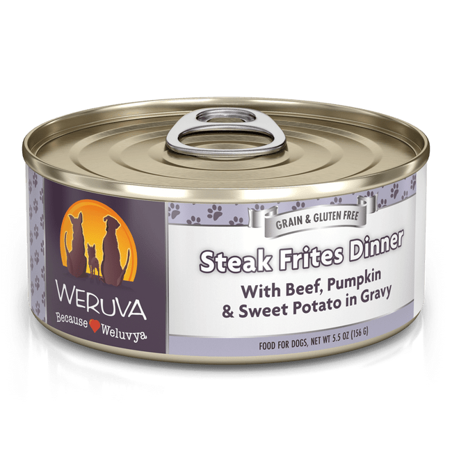 Weruva Steak Frites Dinner with Beef, Pumpkin & Sweet Potato in Gravy Dog Food Weruva Steak Frites Dinner with Beef, Pumpkin & Sweet Potato in Gravy Dog Food