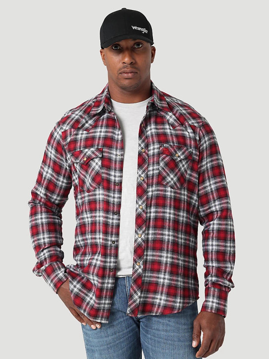 Wrangler Men's Retro Flannel Modern Fit -  Red
