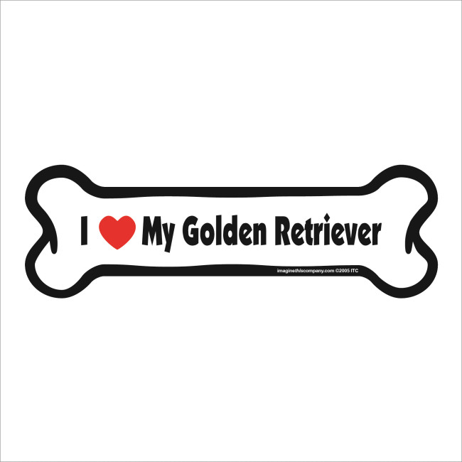 Imagine This! "I Love My Golden Retriever" Bone Shaped Magnet