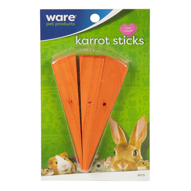 Ware Pet Products Wooden Karrot Sticks Small Animal Chew Toy