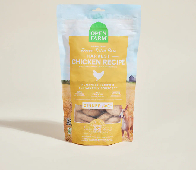 Open Farm Harvest Chicken Freeze Dried Raw Patties for Dogs