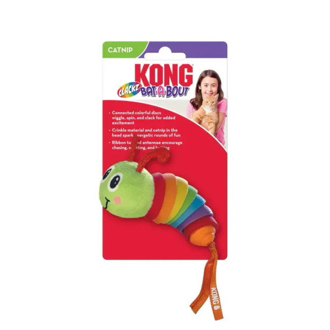 Kong Bat-a-Bout Clackz Caterpillar Cat Toy