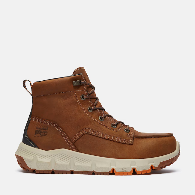 Timberland PRO Men's Tempe Moc Toe 6" Alloy Toe Work Boot - Light Brown Full-Grain
